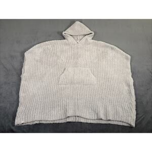 Barefoot Dreams The Cozy Knit Hooded Pullover Fleece Oatmeal Pocket One Size